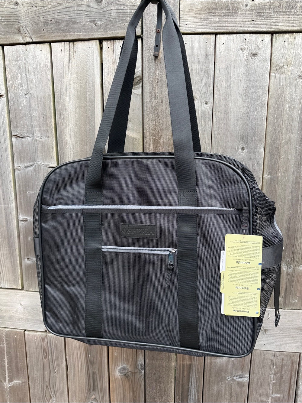 Black Travel Pet carrier Tote Bag with Mesh Side Pocket - NWT